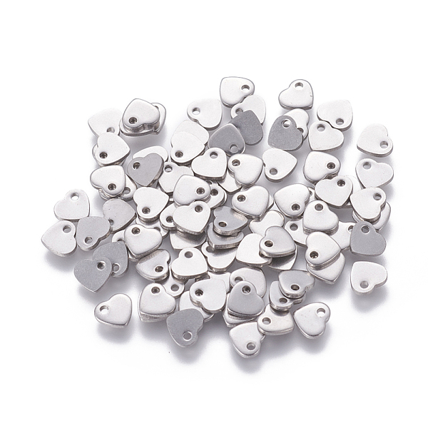 

PandaHall 201 Stainless Steel Charms, Stamping Blank Tag, Heart, Stainless Steel Color, 5x6x1mm, Hole: 1mm 201 Stainless Steel Heart