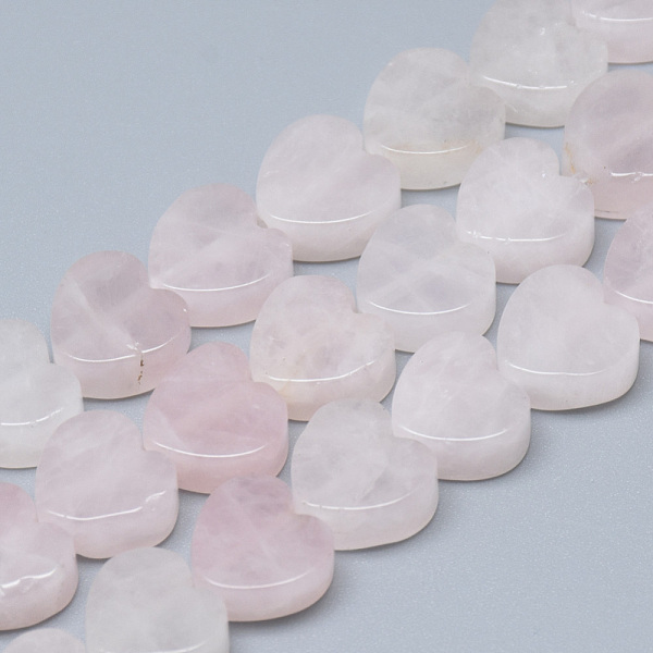 

PandaHall Natural Rose Quartz Bead Strands, Heart, 10x10x5mm, Hole: 1.5mm, about 40pcs/strand, 14.5 inch Rose Quartz Heart