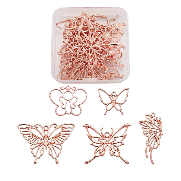 

PandaHall Mega Pet Alloy Pendants, Open Back Bezel, for DIY UV Resin, Epoxy Resin Jewelry Making, Butterfly, Rose Gold, 64x63x20mm...