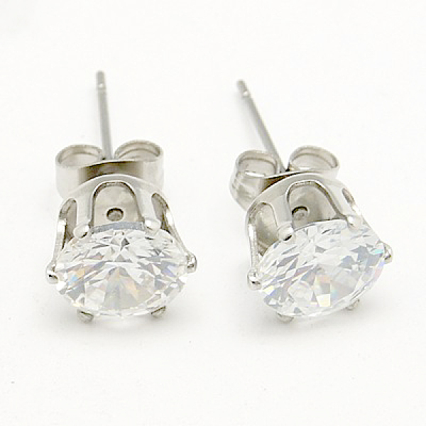 

PandaHall Cubic Zirconia Stud Earrings, with 316 Surgical Stainless Steel Pin, Hypoallergenic Earrings, White, 15~18x8mm Cubic Zirconia Flat...