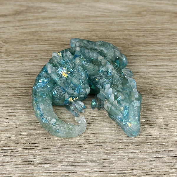 

PandaHall Resin Dragon Display Decoration, with Natural Green Aventurine Chips inside Statues for Home Office Decorations, 90x100x40mm Green...