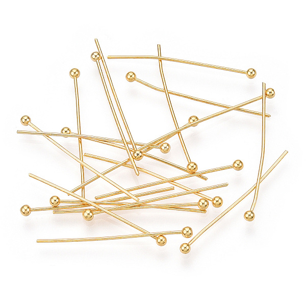 

PandaHall Brass Ball Head Pins, Long-Lasting Plated, Real 18K Gold Plated, Real 18K Gold Plated, 22 Gauge, 25x0.6mm, Head: 1.8mm...