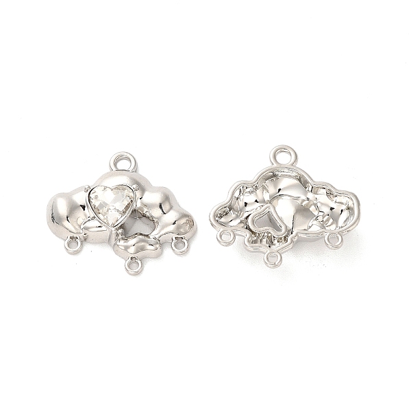 

PandaHall Alloy Chandelier Component Links, with Glass, Platinum Tone, Lead Free & Cadmium Free, Cloud with Heart, Clear, 18.5x21x5mm, Hole...