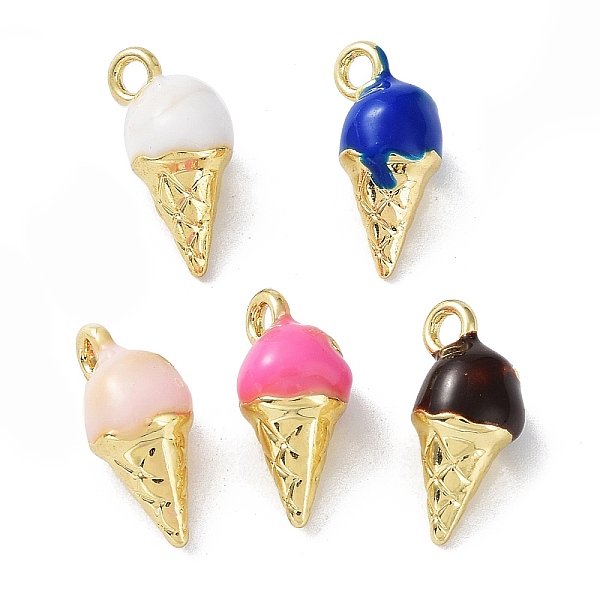 

PandaHall Rack Plating Alloy Enamel Charms, Golden, Ice Cream Charm, Mixed Color, 14.5x7mm, Hole: 1.8mm Alloy+Enamel Ice Cream Multicolor