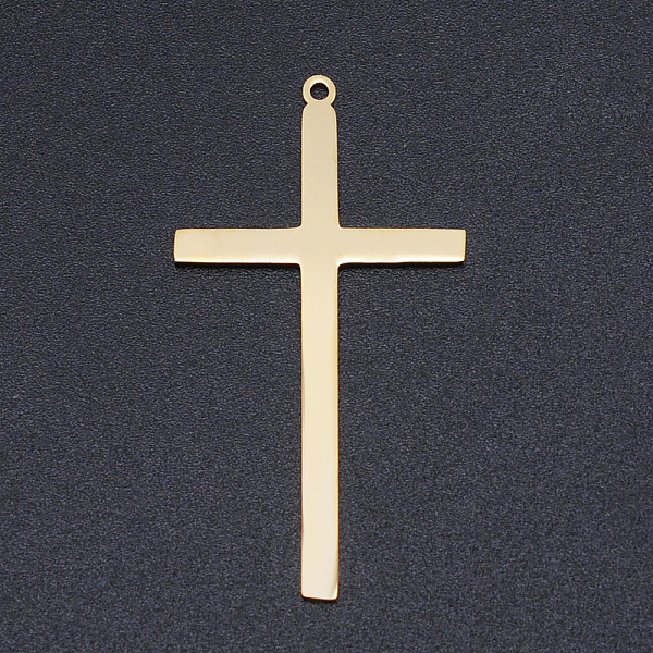 

PandaHall 201 Stainless Steel Laser Cut Pendants, Cross, Golden, 44x24x1mm, Hole: 1.4mm 201 Stainless Steel Cross