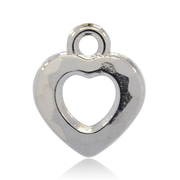 

PandaHall CCB Plastic Heart Pendants, Platinum, 18x15x4mm, Hole: 2.5mm Plastic Heart