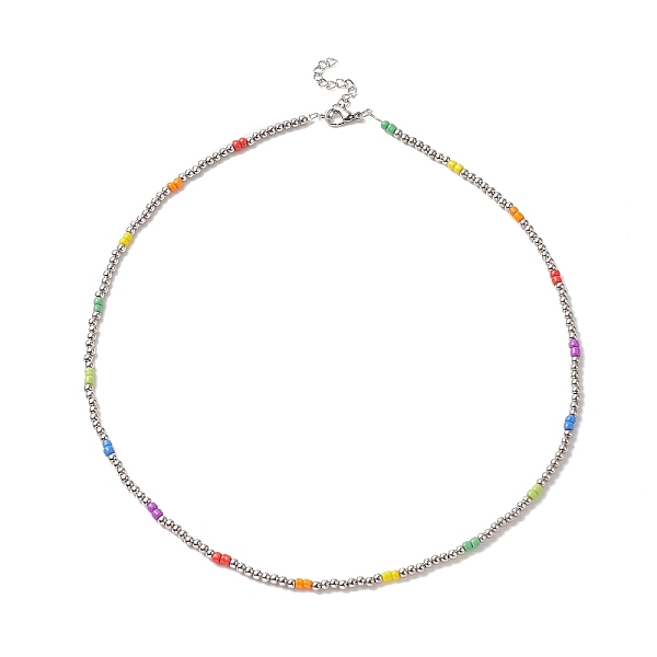 

PandaHall Glass Seed Beaded Necklaces for Women, Colorful, 18.90 inch(48cm) Glass
