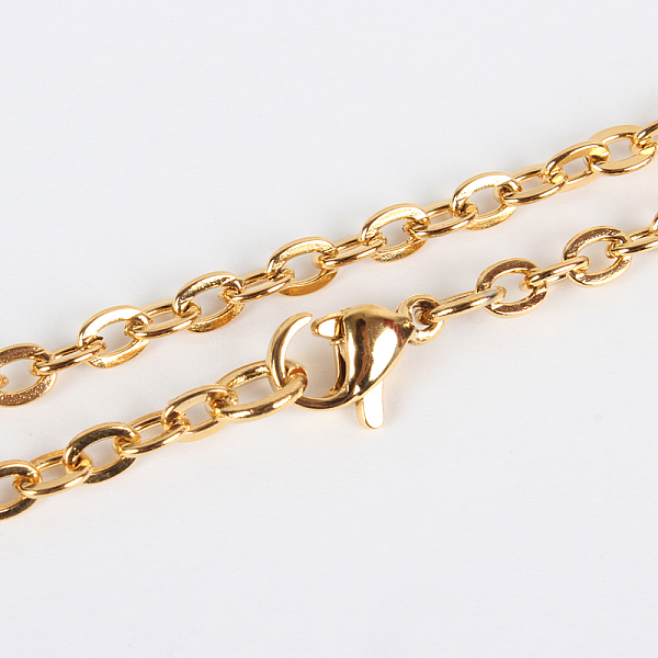 

PandaHall 304 Stainless Steel Cable Chain for Necklace Making, with Lobster Claw Clasps, Vacuum Plating, Golden, 23.6 inch(59.9cm) 304...