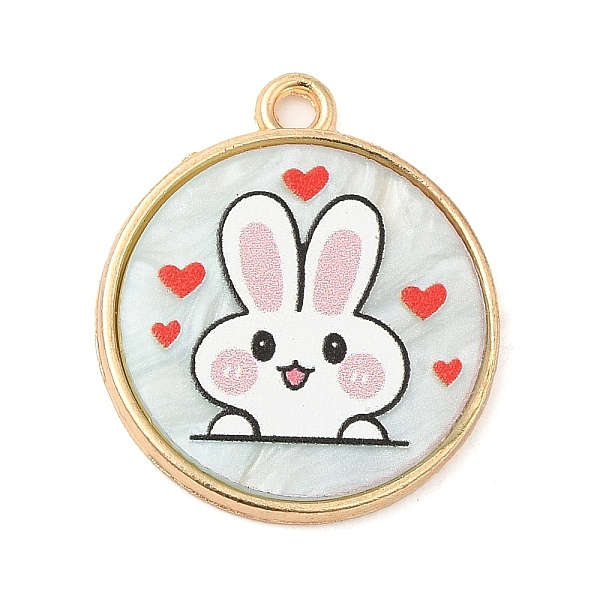 

PandaHall Alloy Pendants, with Acrylic, Cadmium Free & Nickel Free & Lead Free, Flat Round, Rabbit, 23x20x2mm, Hole: 1.8mm Alloy+Acrylic...