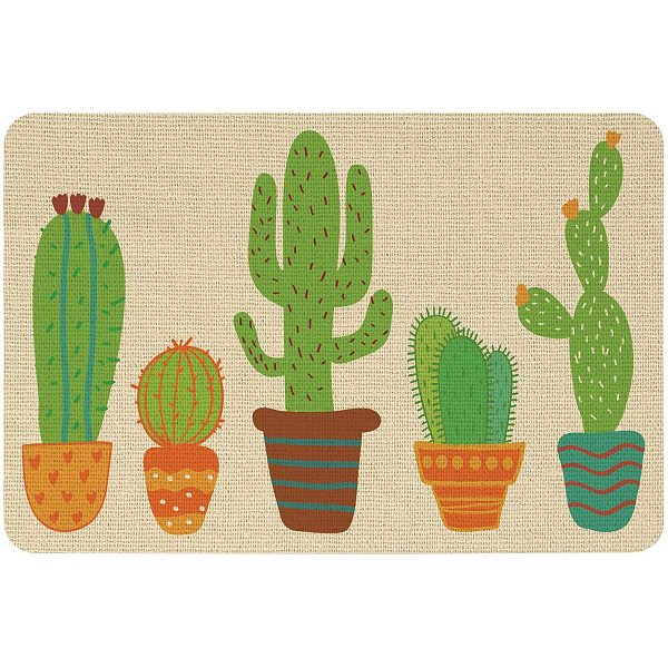 PandaHall SUPERFINDINGS 40x60cm Home Door Mat with Non Slip Rubber Backing Cactus Ultra Absorb Mud Easy Clean Doormat for Outdoor Indoor...