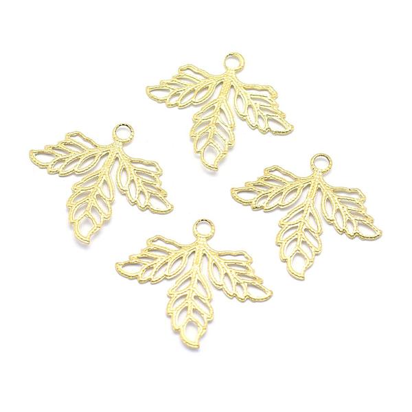 

PandaHall Brass Filigree Pendants, Lead Free & Cadmium Free & Nickel Free, Leaf, Raw(Unplated), 23x25x1mm, Hole: 2mm Brass Leaf