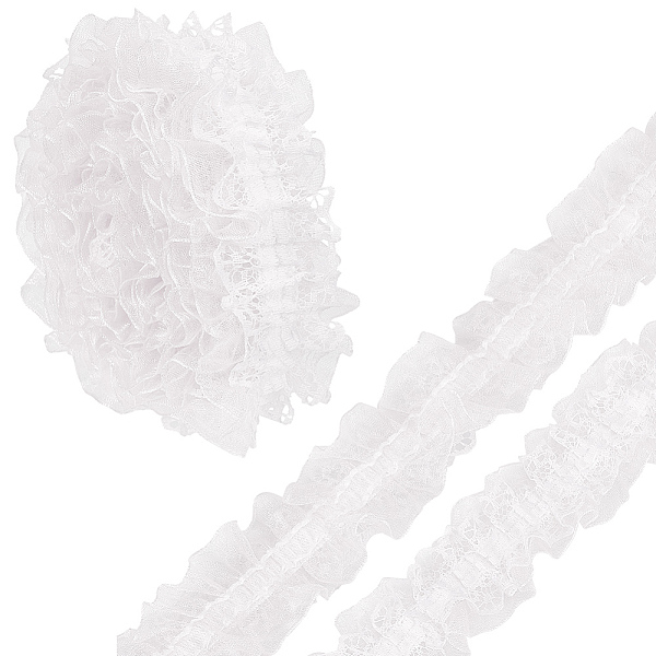 

PandaHall WADORN 10M Double Layer Polyester Flower Elastic Lace Trim, Hair Accessories Making, White, 1-1/2 inch(37mm), about 10.94 Yards...
