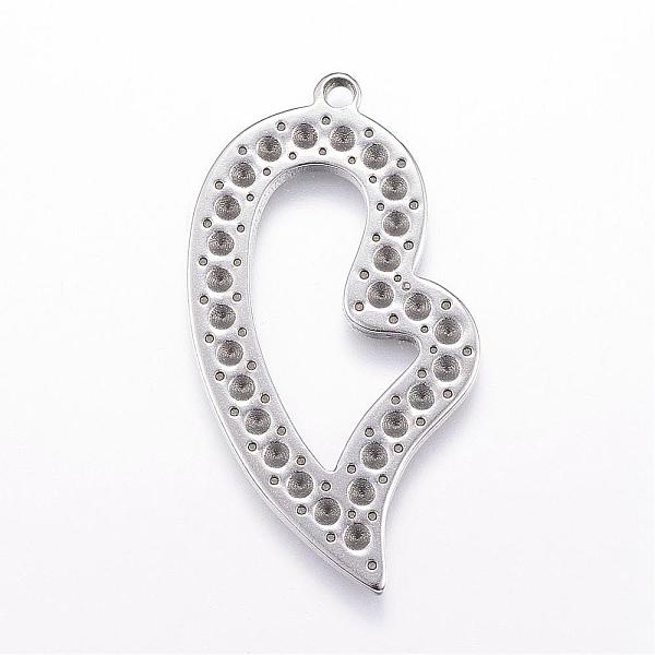 

PandaHall 304 Stainless Steel Pendant Rhinestone Settings, Heart, Stainless Steel Color, Fit for 1mm rhinestone, 43.5x23x1.7mm, Hole: 2mm...