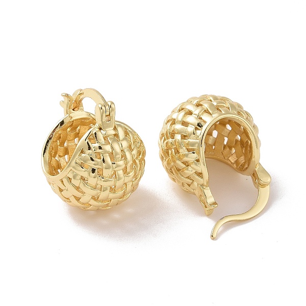 

PandaHall Rack Plating Brass Basket Hoop Earrings for Women, Cadmium Free & Lead Free, Real 18K Gold Plated, 21x18x17.5mm, Pin: 0.7x1mm...
