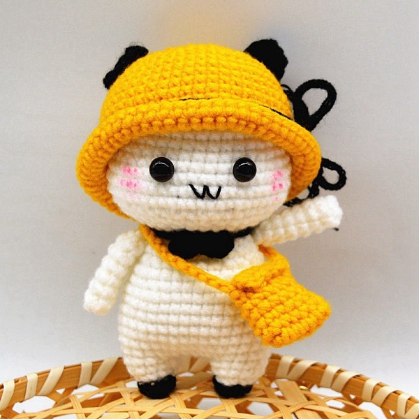 PandaHall DIY Doll Crochet Kit, Including Plastic Locking Stitch Makers & Craft Eye, Fiber Yard, Cotton, Iron & Plastic Crochet Hooks...