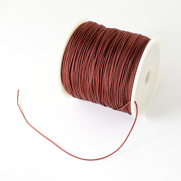 

PandaHall Braided Nylon Thread, Chinese Knotting Cord Beading Cord for Beading Jewelry Making, Saddle Brown, 0.5mm, about 150yards/roll...