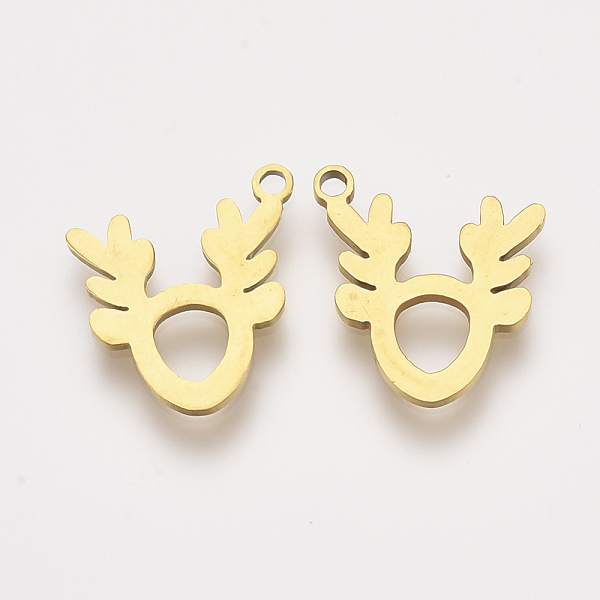 

PandaHall 201 Stainless Steel Charms, Laser Cut Pendants, Elk Christmas Reindeer/Stag, Golden, 14x13x1mm, Hole: 1.2mm 201 Stainless Steel...