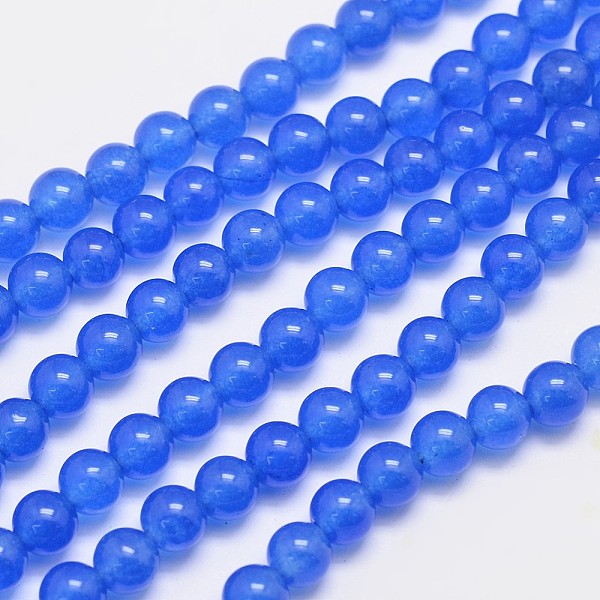 

PandaHall Natural & Dyed Malaysia Jade Bead Strands, Round, Blue, 6mm, Hole: 0.8mm, about 64pcs/strand, 15 inch Malaysia Jade Round Blue