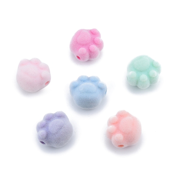 

PandaHall Opaque Resin Beads, Flocky Cat Claw, Mixed Color, 17x19x14mm, Hole: 3mm Resin Cat Shape Multicolor