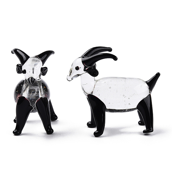 

PandaHall Handmade Lampwork Home Decorations, 3D Goat Ornaments for Gift, Black, 49~51x24~25x44~45mm Lampwork Sheep Black
