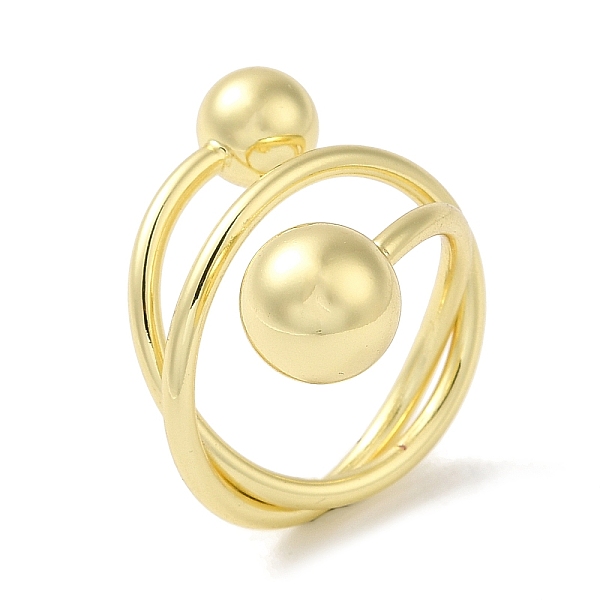 

PandaHall Rack Plating Brass Round Ball Cuff Rings, Wire Wrap Cross Ring, Cadmium Free & Lead Free, Real 18K Gold Plated, US Size 8 1/4...