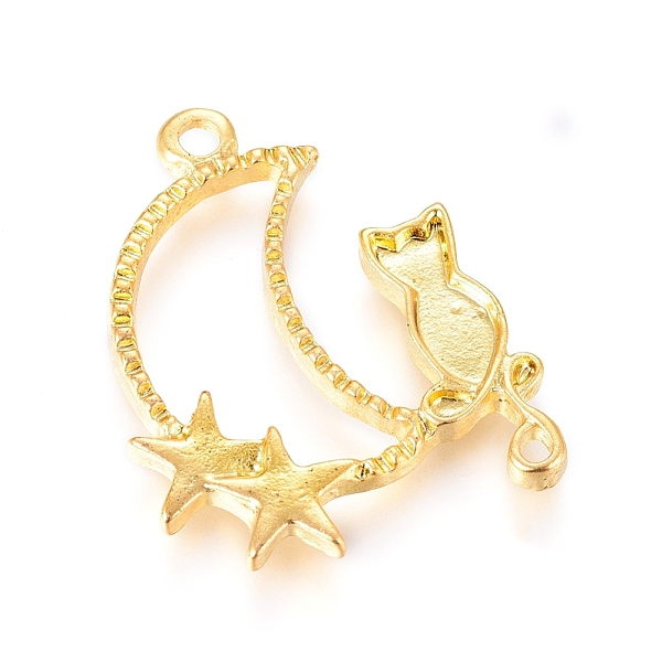

PandaHall Alloy Kitten Enamel Settings, Open Back Bezel Pendants, For DIY UV Resin, Epoxy Resin, Pressed Flower Jewelry, Crescent Moon & Cat...