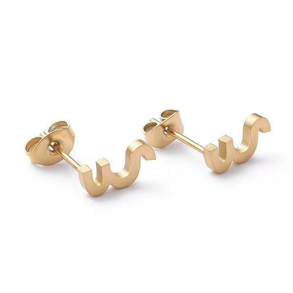 

PandaHall Ion Plating(IP) 304 Stainless Steel Stud Earrings, with Ear Nuts, Manual Polishing, Greek Alphabet, Letter.X, 10x5x1mm, Pin: 0.7mm...