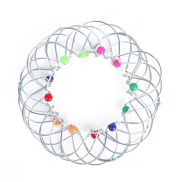 

PandaHall Metal Mandala Flower Basket Toy, Magic Loops Wire Fidget Toy, Rotating Toy for Child Toys, Silver, 100mm Metal Flower Silver