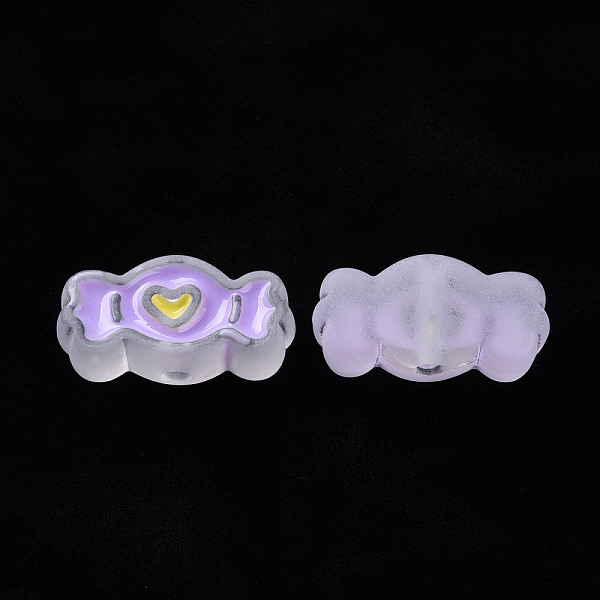 

PandaHall Transparent Acrylic Beads, with Enamel, Frosted, Candy, WhiteSmoke, 13.5x26.5x9.5mm, Hole: 3mm Acrylic Candy White