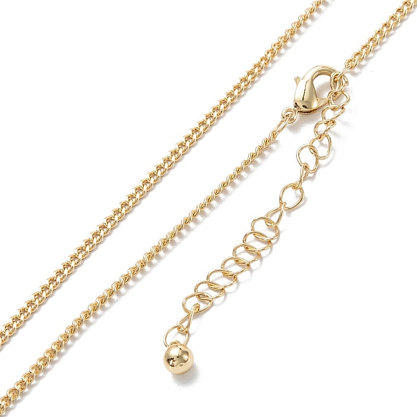 

PandaHall Brass Curb Chain Necklaces, Long-Lasting Plated, Real 18K Gold Plated, 16.34 inch(41.5cm) Brass