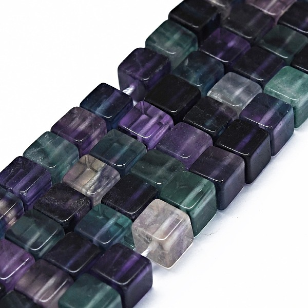 

PandaHall Natural Fluorite Beads Strands, Cube, 8x8x8mm, Hole: 0.8mm, about 49pcs/strand, 15.55 inch(39.5cm) Fluorite Cube