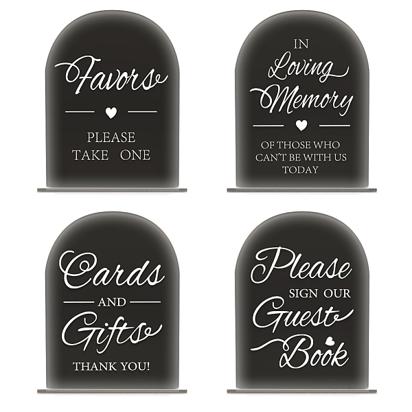 

PandaHall Acrylic Sign Table Number Holder, For Wedding Seat Reservation Restaurant Business Party, Word, 178x127mm, 4 style, 1pc/style...