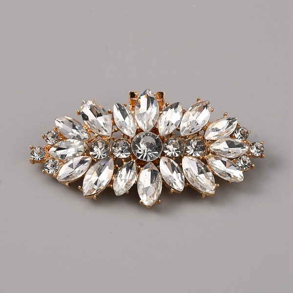 

PandaHall Alloy Crystal Rhinestone Shoe Decoration, Detachable Shoe Buckle Clip, Horse Eye Pattern, 60x32~33x10~10.5mm Alloy+Rhinestone..., Clear
