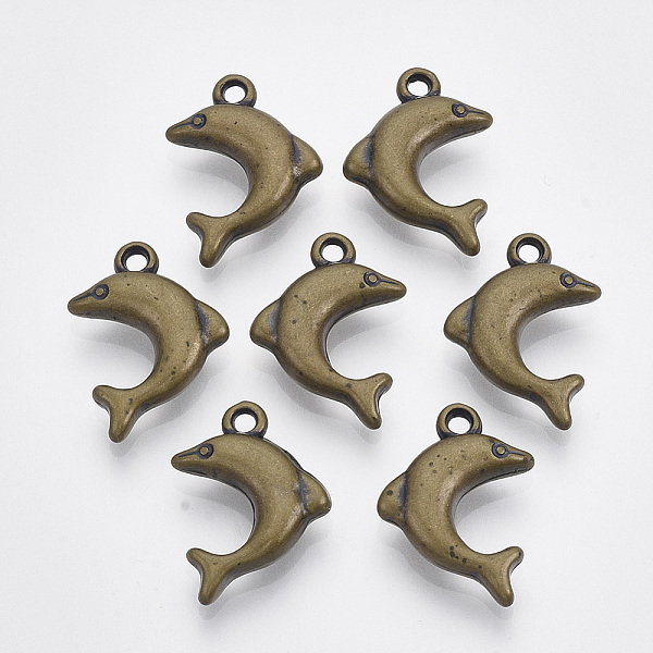 

PandaHall CCB Plastic Pendants, Dolphin, Antique Bronze, 20.5x15.5x4.5mm, Hole: 1.6mm, about 1100pcs/500g Plastic Dolphin