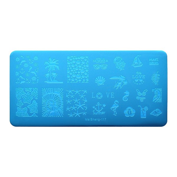 

PandaHall Stainless Steel Nail Art Stamping Plates, Nail Image Templates, Rectangle, Animal Pattern, 120x60x0.5mm Stainless Steel