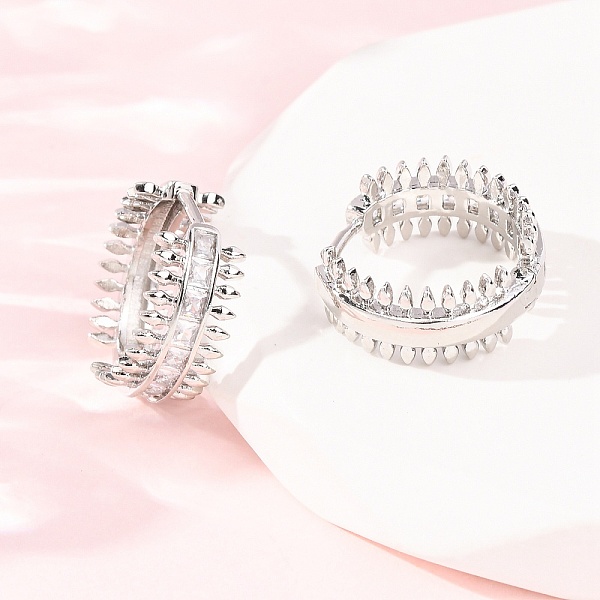 Boucles d'oreilles créoles en laiton zircon cubique micro pavé
