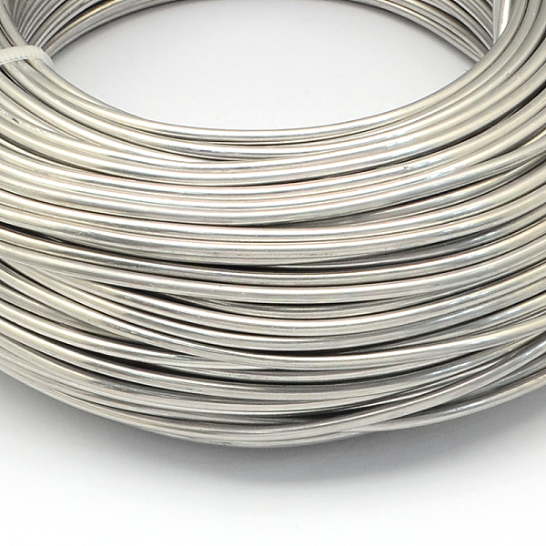 

PandaHall Raw Round Aluminum Wire, Bendable Metal Craft Wire, for DIY Jewelry Craft Making, 10 Gauge, 2.5mm, 35m/500g(114.8 Feet/500g)..., Gray