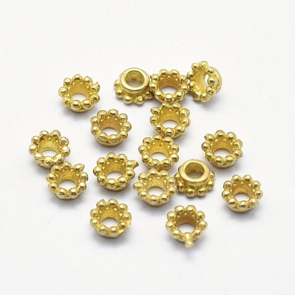 

PandaHall Brass Bead Caps, Lead Free & Cadmium Free & Nickel Free, Multi-Petal, Raw(Unplated), 4x2mm, Hole: 1.5mm Brass
