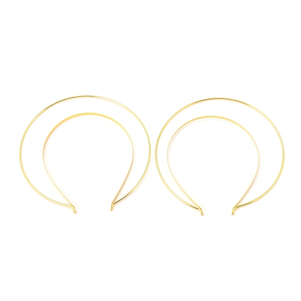 

PandaHall Iron Hair Band Findings, Double-ring, for Lolita, Crown Accessories, Golden, 180x175x4.5mm, Inner Diameter: 150x118mm Iron
