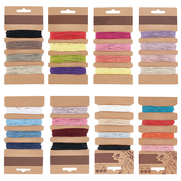 8 Cards 8 Styles Waxed Cotton Cord Set
