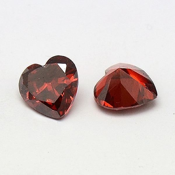 

PandaHall Cubic Zirconia Pointed Back Cabochons, Grade A, Faceted, Heart, Dark Red, 9x9x5.2mm Cubic Zirconia Heart Red