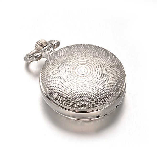 

PandaHall Alloy Quartz Watch Heads, Platinum, 46x36x14mm, Hole: 6x11.5mm, Watch Face: 25mm Alloy Flat Round