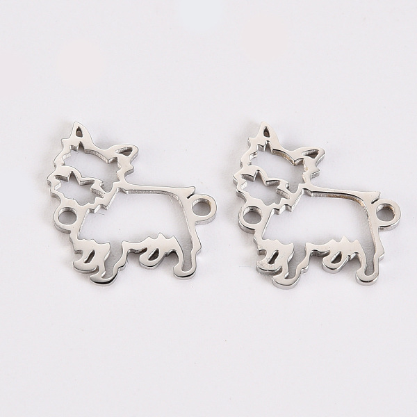 

PandaHall 304 Stainless Steel Links Connectors, Laser Cut, Dog, Stainless Steel Color, 13x14x1mm, Hole: 1.2mm 304 Stainless Steel Dog