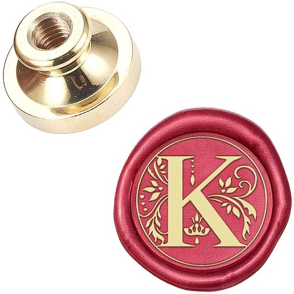 

PandaHall CRASPIRE Wax Seal Stamp Head Letter K Removable Sealing Brass Stamp Head for Creative Gift Envelopes Invitations Cards Decoration...