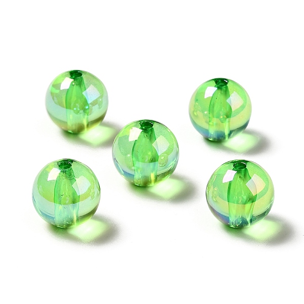 

PandaHall UV Plating Rainbow Iridescent Acrylic Beads, Round, Green, 15~15.5x15.5~16mm, Hole: 2.7mm Acrylic Round Green