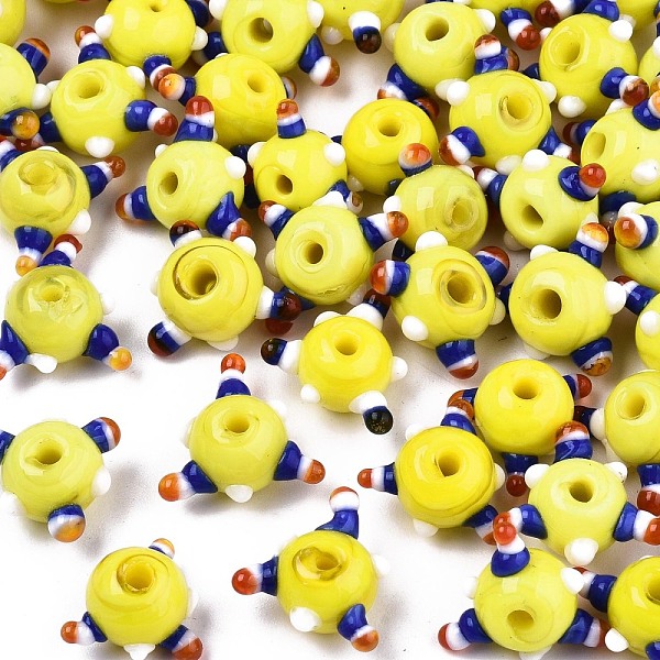 

PandaHall Handmade Bumpy Lampwork Beads, Yellow, 10~11x11~12x7~8mm, Hole: 1.4~1.6mm Lampwork Others Yellow