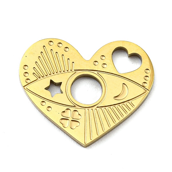 

PandaHall Ion Plating(IP) 316L Surgical Stainless Steel Cabochon Settings For Enamel, Open Back Settings, Textured, Heart, Real 18K Gold...