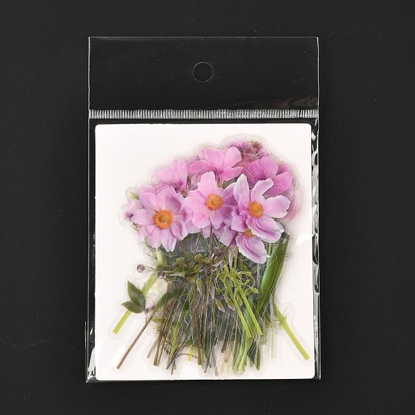 

PandaHall 40Pcs Waterproof PET Adhesive Stickers Set, Flowers Pattern, Flower Pattern, 8.3~8.6x2.9~7x0.015cm, 40pcs/bag Plastic Flower
