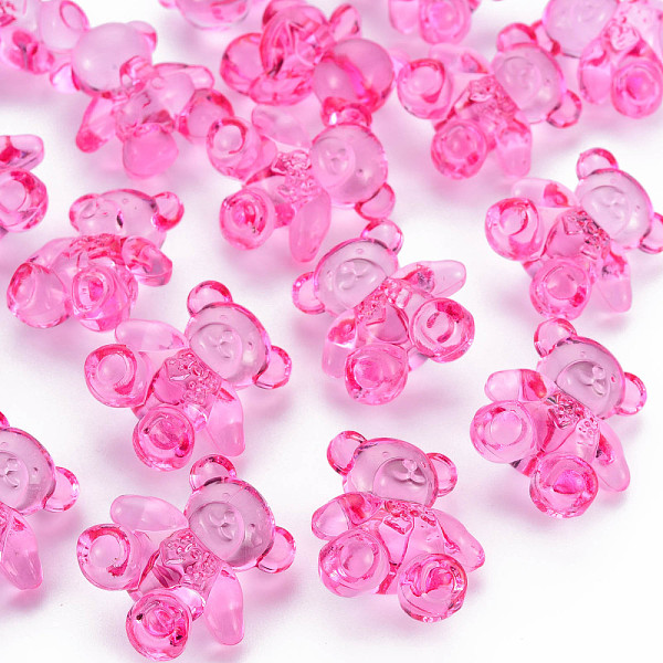 

PandaHall Transparent Acrylic Beads, Bear, Camellia, 26.5x24.5x15mm, Hole: 3mm, about 135pcs/500g Acrylic Bear Pink