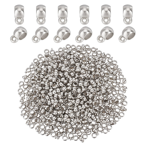 

PandaHall CCB Plastic Tube Bails, Loop Bails, Rondelle Bail Beads, Platinum, 11x5x8mm, Hole: 1.5mm, 600pcs/box Plastic Rondelle